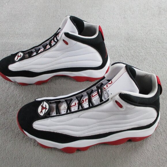 Jordan Pro Strong Sneakers Mens 13 White Gym Red Black Basketball Shoes Nike Air - Picture 2 of 7